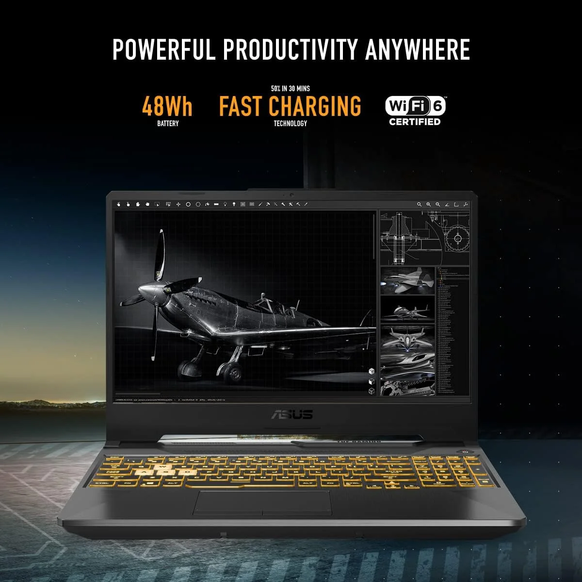 ASUS TUF Gaming F15 Gaming Laptop, 15.6” 144Hz FHD Display, Intel Core i5-11400H Processor, GeForce RTX 2050, 8GB DDR4 RAM, 512GB PCIe SSD Gen 3, Wi-Fi 6, Windows 11, FX506HF-ES51,Graphite Black - Image 2