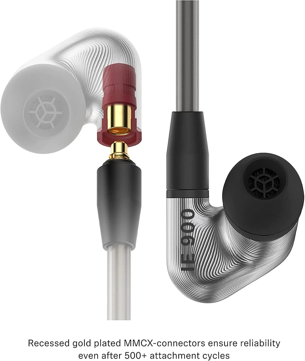 Sennheiser IE 900 Audiophile in-Ear Monitors - TrueResponse Transducers with X3R Technology for Balanced Sound, Detachable Cable with Flexible Ear Hooks, Includes Balanced Cables, 2-Year Warranty - Image 2