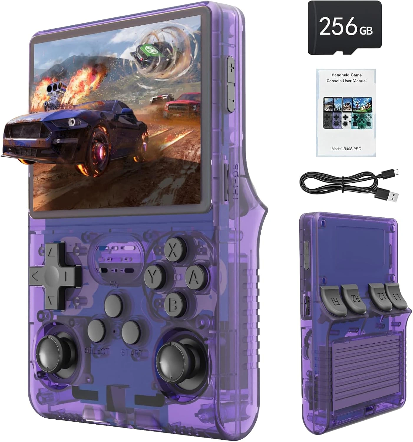 30000 Games in 1Handheld Game Console,3.5-Inch IPS Screen Retro Gaming Console,30000 Classic Games, 3800mAh,20+Mainstream Emulator,Built-in 256G TF Card, Support HDMI and TV Output