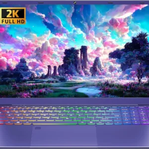 16" Purple Gaming Laptop 12G LPDDR5 RAM 1TB NVMe SSD Alder Lake N95 CP, 2K FHD(1920 * 1200) IPS Screen/Color Backlit KB/Fingerprint/Windows 11 PC for Game Work Study